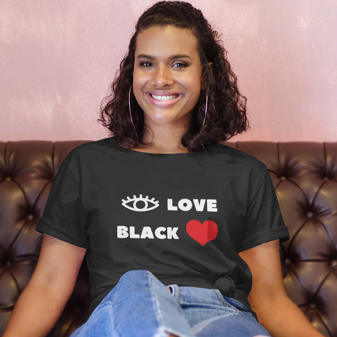 BOBS - "Eye Love Black Love" - Unisex t-shirt