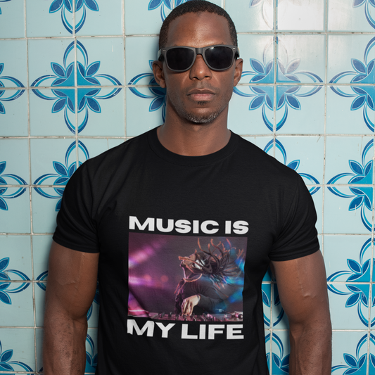 OUR HOUSE / "Music Is My Life - Locks" Unisex t-shirt